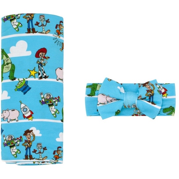 NWT Disney Toy Story Little Sleepies Swaddle Blanket with Headband - Picture 2 of 4